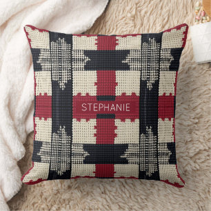 Rustic Knit Snowflake Plaid - Gezellige Winter Boh Kussen