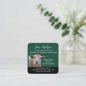 Rustic Knitting Teacher Business Card | Wool Yarn Vierkante Visitekaartje (Staand voorkant)