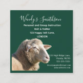 Rustic Knitting Teacher Business Card | Wool Yarn  Vierkante Visitekaartje (Voorkant)