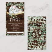 Rustic Koala Beer Baby shower Diaper Raffle Ticket Informatiekaartje (Voorkant / Achterkant)