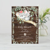 Rustic Koala Beer Boys Baby shower Uitnodiging (Staand voorkant)