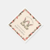 Rustic Konijnen Tweeling Baby Shower Bosdieren Servet (Hoek)
