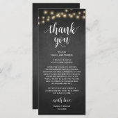 Rustic Koord lichten, plaats het plaatsen Dank u K Programmakaart (Voorkant / Achterkant)