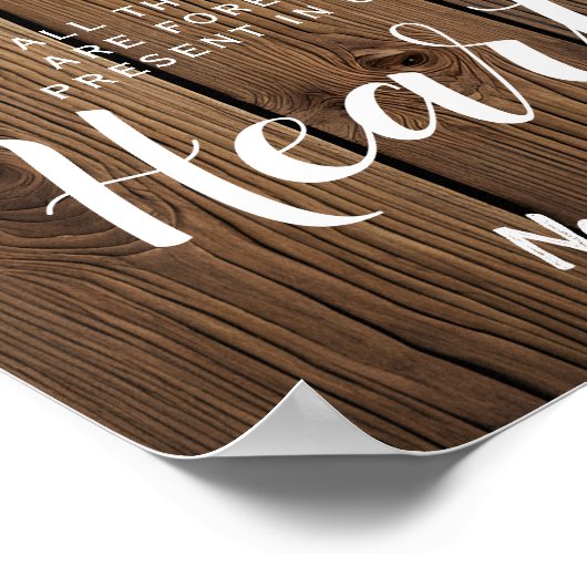 Rustic Koord van lichten in het liefhebbende geheu Poster (Hoek)