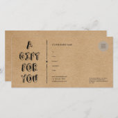 Rustic Kraft a Gift for you Cadeft Certificate (Voorkant / Achterkant)