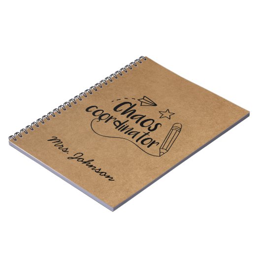 Rustic Kraft | Aangepaste leraar Notitieboek (Linkerzijde)