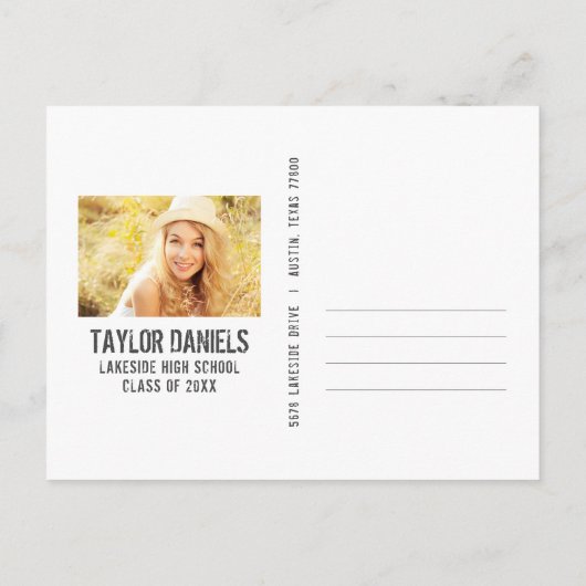 Rustic Kraft Afstuderen Foto BBQ Uitnodiging (Achterkant)