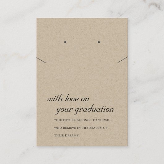 RUSTIC KRAFT AFSTUDEREN KETTING EARRINGCARD PLAATSKAARTJE (Voorkant)