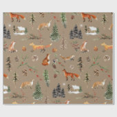 Rustic Kraft All Forest Woodland Red Foxes Cadeaupapier (Vlak)