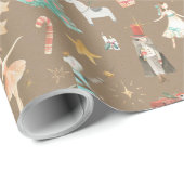 Rustic Kraft Alles Nutcracker Small Pattern Cadeaupapier (Rol Hoek)