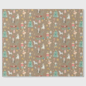 Rustic Kraft Alles Nutcracker Small Pattern Cadeaupapier (Vlak)