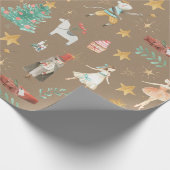 Rustic Kraft Alles Nutkraker Kerstmis 2 Cadeaupapier (Hoek)