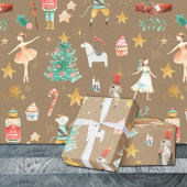 Rustic Kraft Alles Nutkraker Kerstmis Cadeaupapier