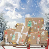 Rustic Kraft Alles Nutkraker Kerstmis Inpakpapier Vel