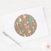 Rustic Kraft Alles Nutkraker Kerstmis Ronde Sticker (Envelop)