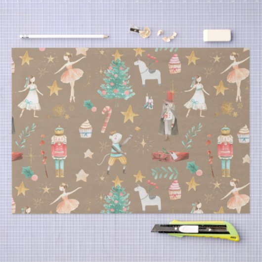 Rustic Kraft Alles Nutkraker Kerstmis Tissuepapier (Craft)