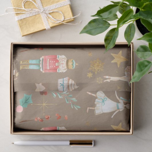 Rustic Kraft Alles Nutkraker Kerstmis Tissuepapier (Geschenk)