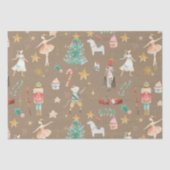 Rustic Kraft Alles Nutkraker Kerstmis Tissuepapier (Voorkant)