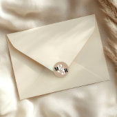 Rustic Kraft Ampersand Monogram Trouwenveloppe Ronde Sticker