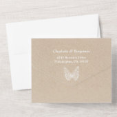 Rustic Kraft and Butterfly Wedding All In One Uitnodiging (Achterkant)