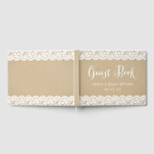 Rustic Kraft and Lace Wedding Monogram Gastenboek (Volledig)