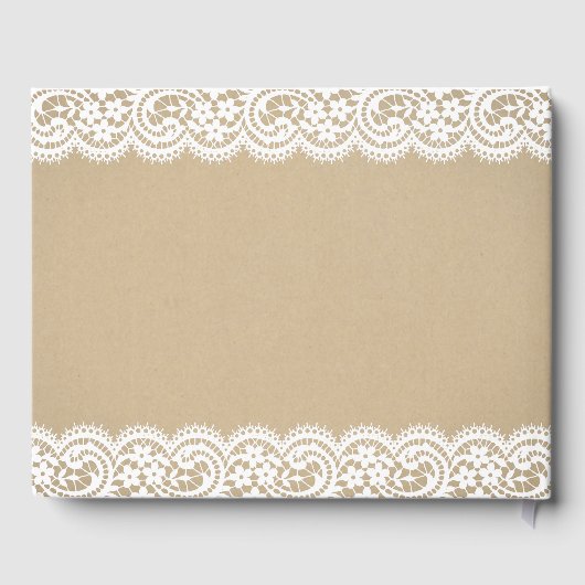 Rustic Kraft and Lace Wedding Monogram Gastenboek (Achterkant)