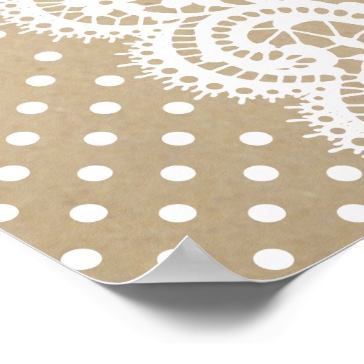 Rustic Kraft and Lace Wedding Seating Seating Poster (Hoek)