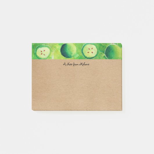 Rustic Kraft Appels Aquarel Gepersonaliseerd Post-it® Notes (Voorkant)