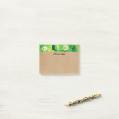 Rustic Kraft Appels Aquarel Gepersonaliseerd Post-it® Notes (Op bureau)