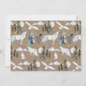 Rustic Kraft Arctic Hare Wolf Fox Snowy Owl Blank Kaart (Voorkant)