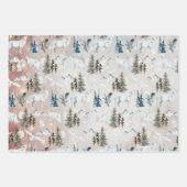 Rustic Kraft Arctic Hare Wolf Fox Snowy Owl Inpakpapier Vel (Voorkant 3)
