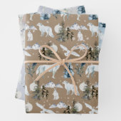 Rustic Kraft Arctic Hare Wolf Fox Snowy Owl Inpakpapier Vel (In situ)