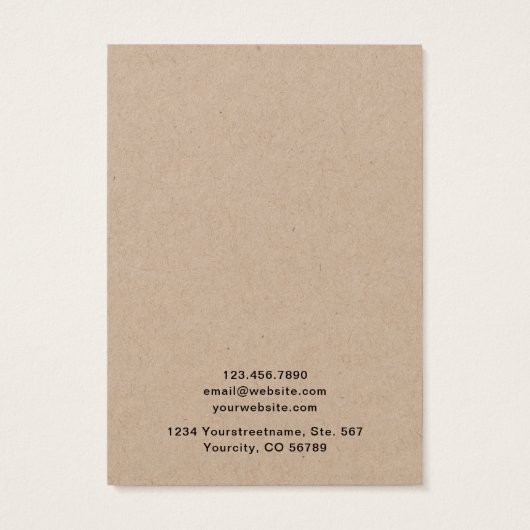 Rustic Kraft Artisan Ketting Jewelry Display Kaart (Achterkant)