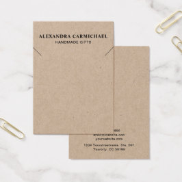 Rustic Kraft Artisan Ketting Jewelry Display Kaart