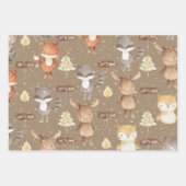 Rustic Kraft Baby First KerstWinter Animals Inpakpapier Vel (Voorkant)