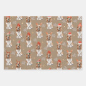 Rustic Kraft Bassett Hounds geperst voor Kerstmis Inpakpapier Vel (Voorkant 3)