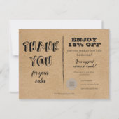  Rustic Kraft bedankt voor de korting op bestellin (Voorkant)