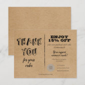 Rustic Kraft bedankt voor de korting op bestellin (Voorkant / Achterkant)