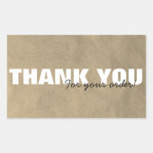 Rustic Kraft Bedankt voor je bestelling Rechthoekige Sticker (Voorkant)