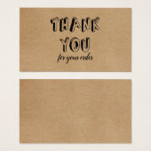  Rustic Kraft bedankt voor uw bestelling Visitekaartje (Voorkant /achterkant)