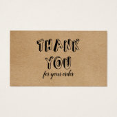 Rustic Kraft bedankt voor uw bestelling Visitekaartje (Voorkant)