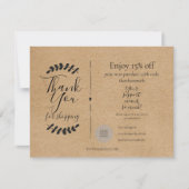 Rustic Kraft Bedankt voor winkelen Korting (Voorkant)