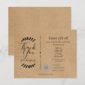 Rustic Kraft Bedankt voor winkelen Korting (Voorkant / Achterkant)