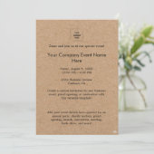 Rustic Kraft Bedrijfs Event Branding Design Kaart (Staand voorkant)