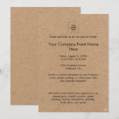 Rustic Kraft Bedrijfs Event Branding Design Kaart (Voorkant / Achterkant)