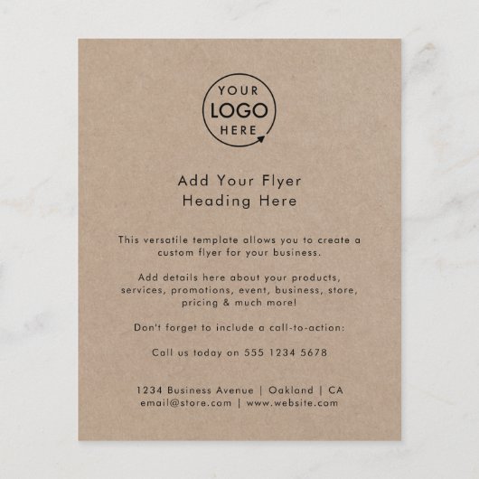 Rustic Kraft | Bedrijfs Logo Modern Adverteren Flyer (Achterkant)