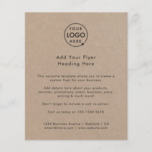 Rustic Kraft | Bedrijfs Logo Modern Adverteren Flyer (Voorkant)
