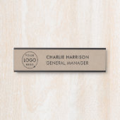 Rustic Kraft | Bedrijfs Logo Moderne Personeel Deurbordje (Voorkant)