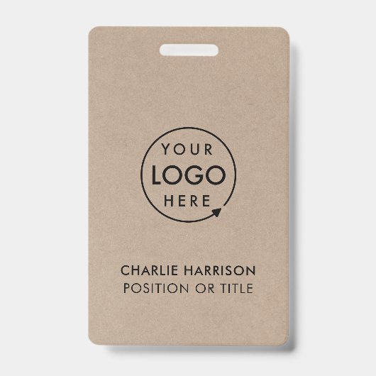 Rustic Kraft | Bedrijfsidentiteitskaart Moderne We Badge (Front)