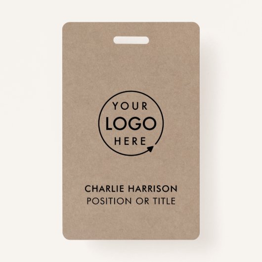 Rustic Kraft | Bedrijfsidentiteitskaart Moderne We Badge (Voorkant)